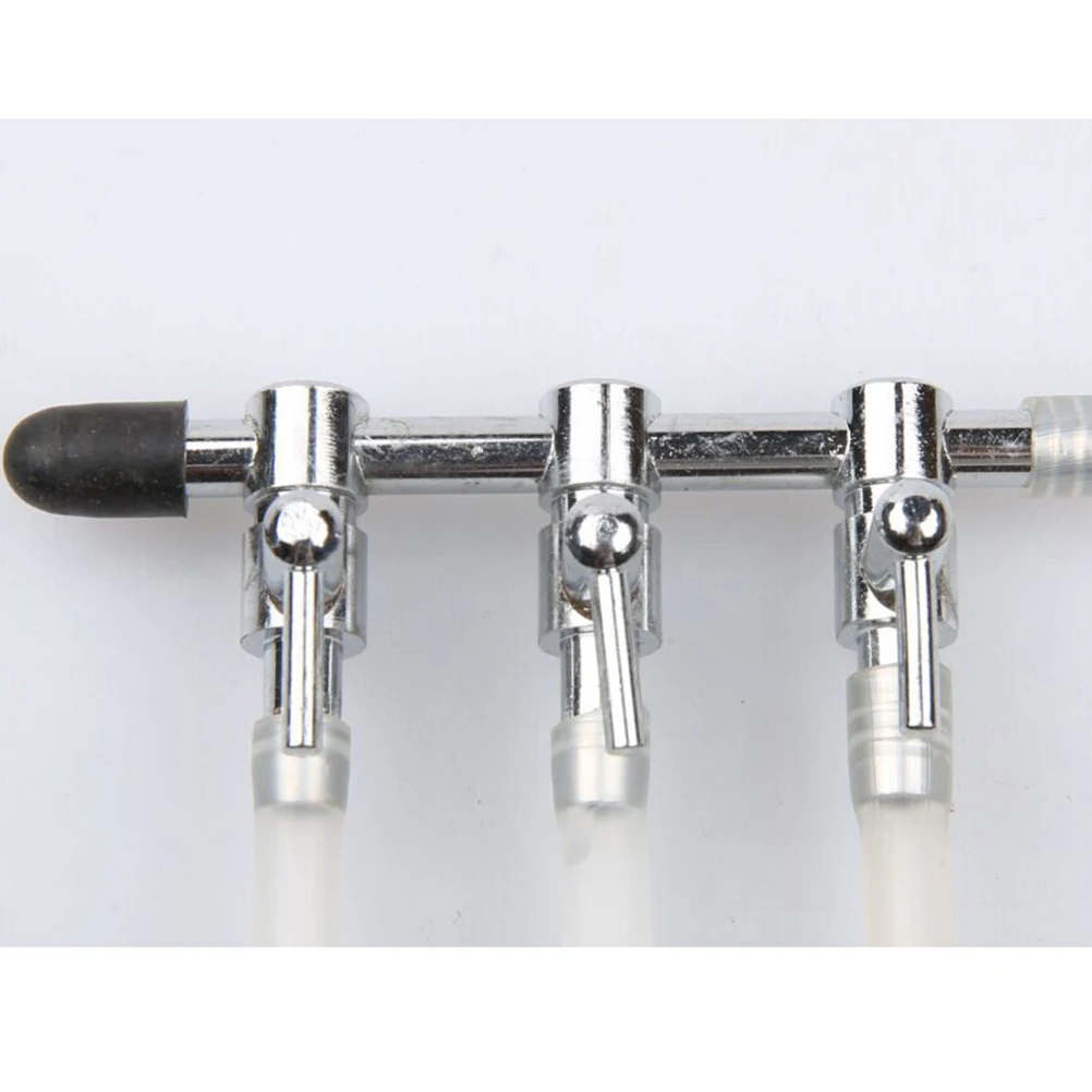 

3 Way Aquarium Air Pump Flow Lever Stainless Steel Oxygen Tube Distributor Inline Control Valve Tap Splitter Air Pump Flow Lever