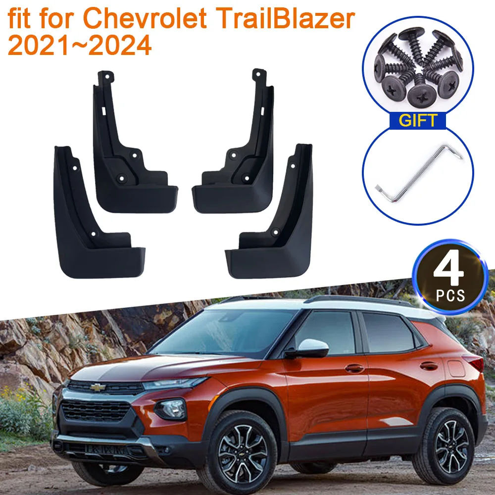 4x for Chevrolet TrailBlazer 2021 2022 2023 2024 MudFlaps Mudguards Splash Guards Fender Flare Front Rear Wheels Car Accessories