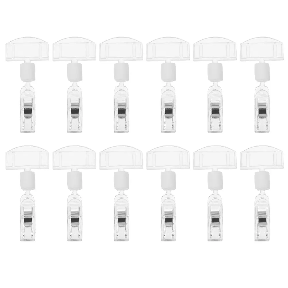 

16 Pcs Advertising Clips Clear Display Holders for Signs Retail Store Supplies Price Tag Poster Name Badge Card Photo Holder