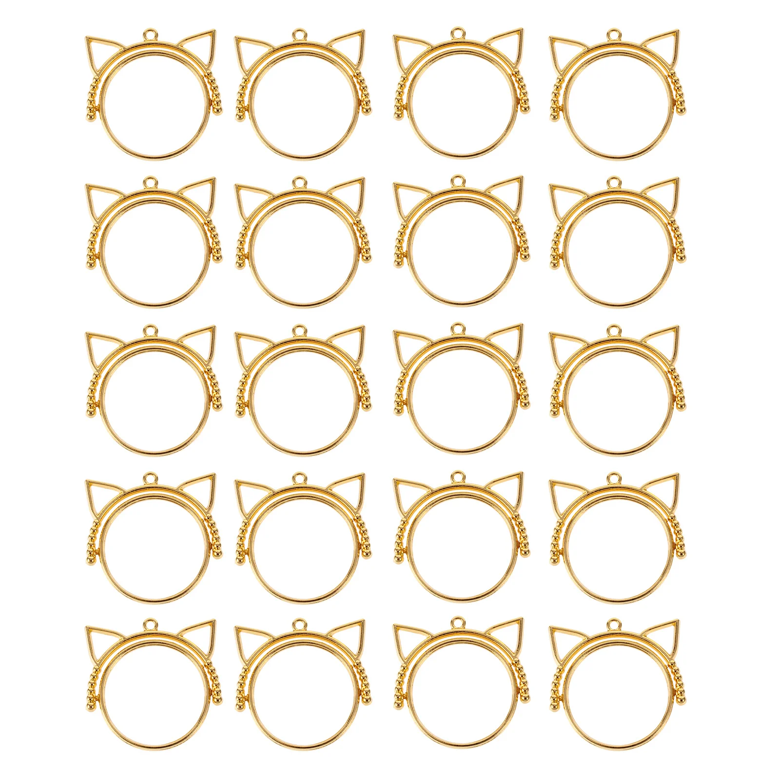

20Pcs Cat Ear Pendant Base Durable Alloy Exquisite Workmanship Perfect for DIY Jewelry Making DIY Jewelry Tray