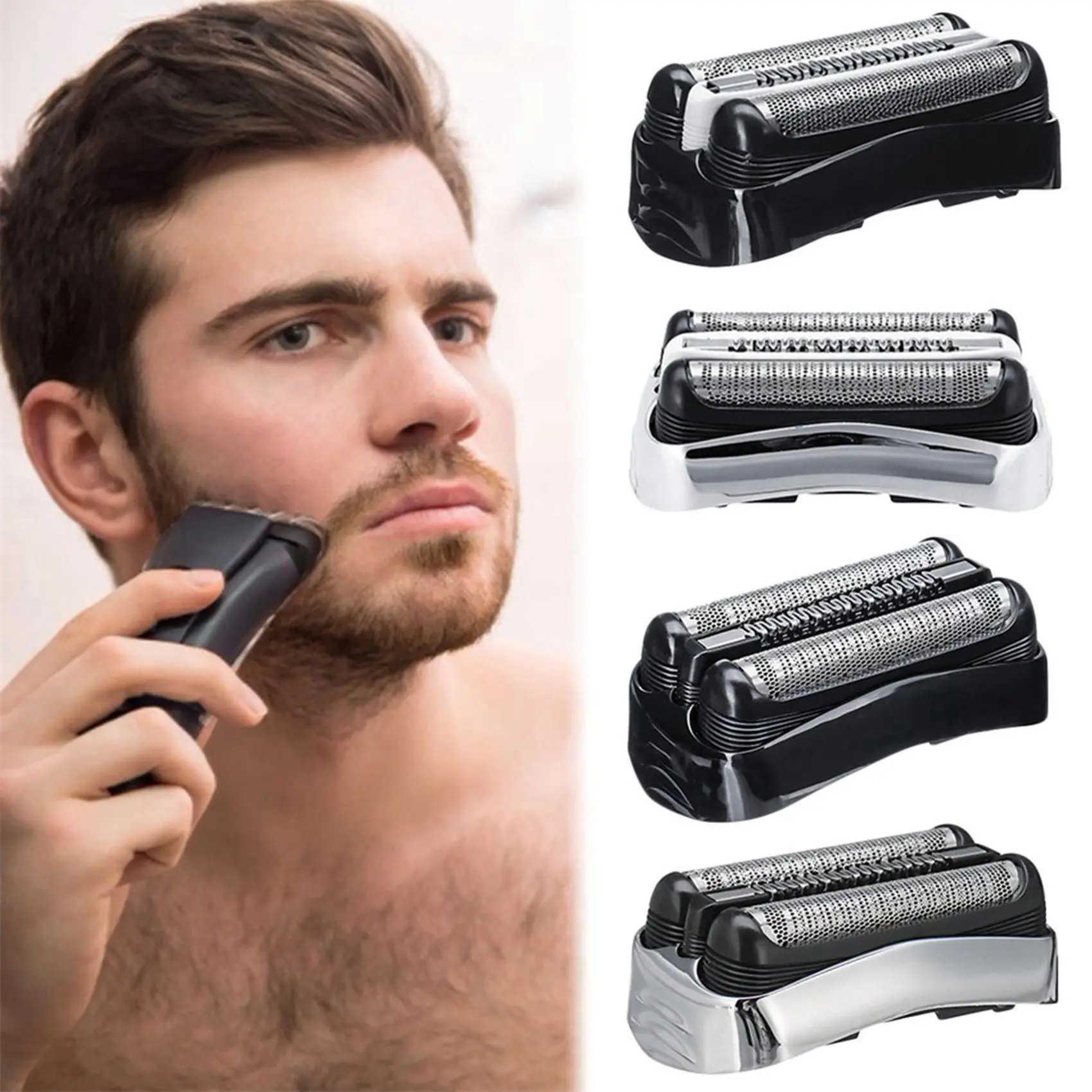 Hot Sale 2PCS 21B/32B Shaver Replacement Head Knife Net Membrane for Braun Series 3 Electric Razors 3 301S 310S 320S 330S 340S