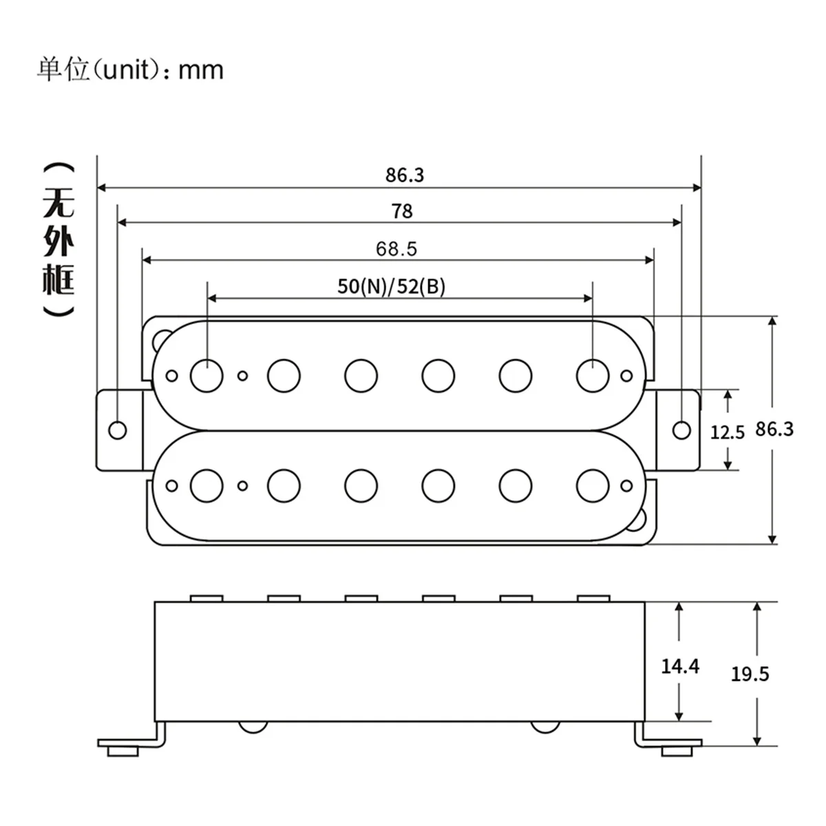 FLEOR Double Coil Humbucker Pickup Electric Guitar Pickup Ceramic Magnet Fixed Pole-Pieces Guitar Parts