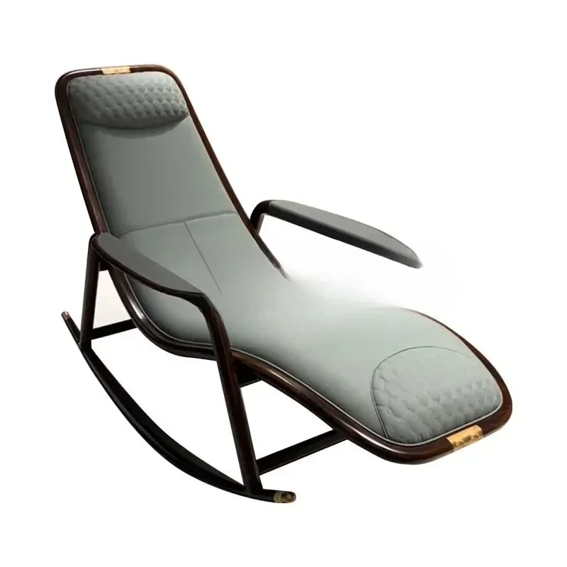 Y New Chinese Style Black Walnut Rocking Chair Simple Luxury Solid Wood Bedroom Nap Lazy Recliner