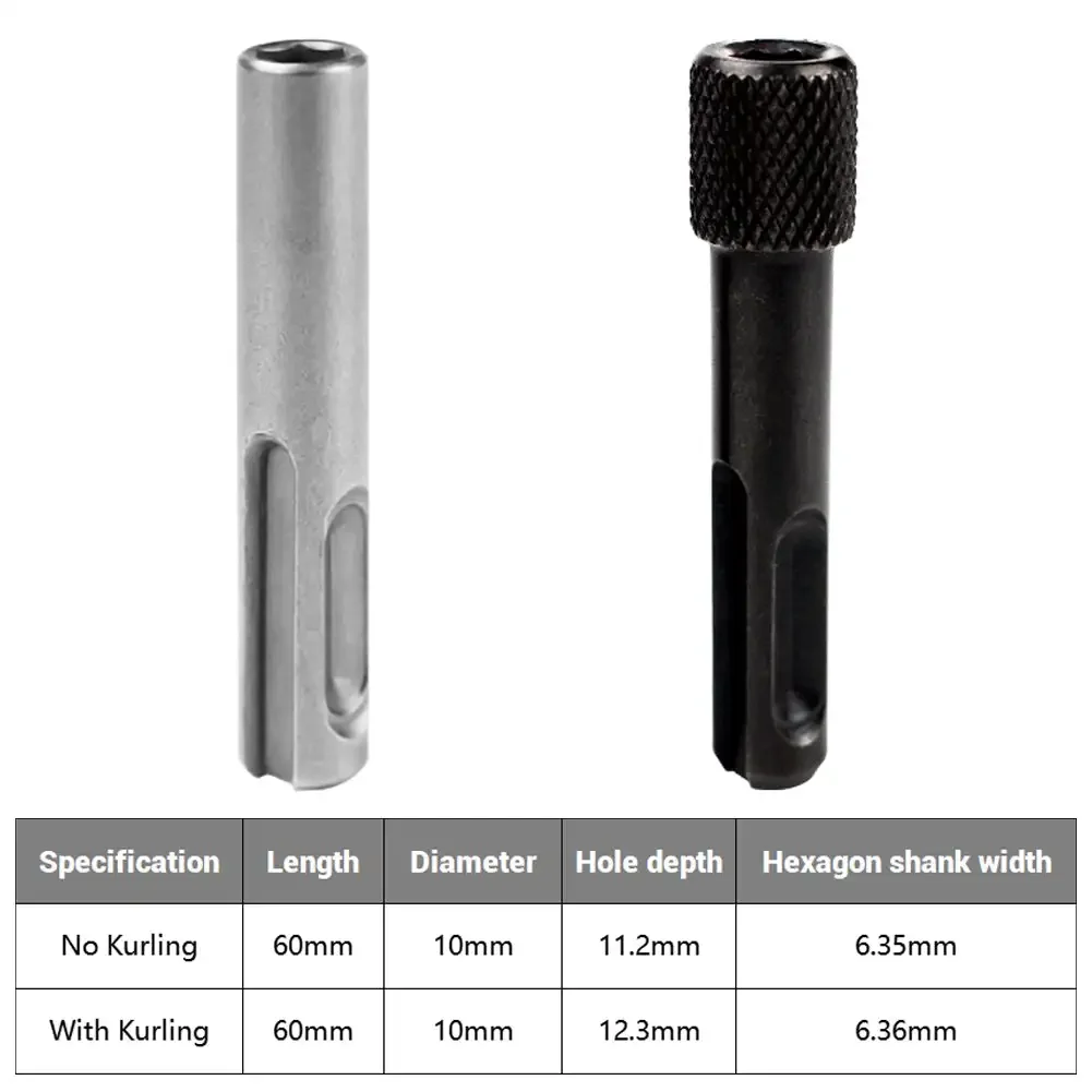 SDS Plus Convert To 1/4 Hex Shank Adapter Hexagonal Converter Electric Hammer Power Screwdriver Bit Holder Socket Impact Driver