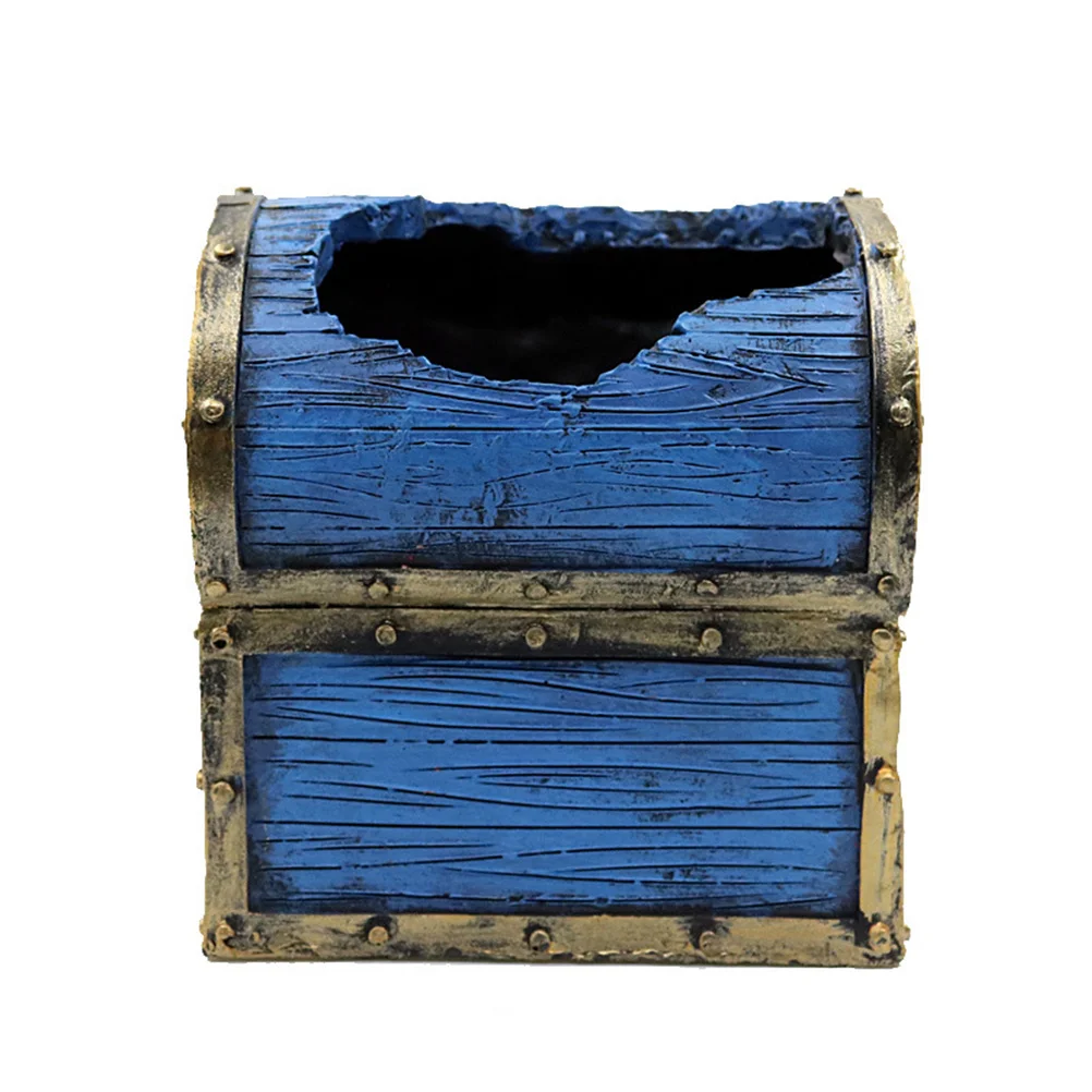 

Fish Tank Decoration Hollow Treasure Chest Resin Ornament Beautiful Scenery Safe for Fish Minimum Responsibility