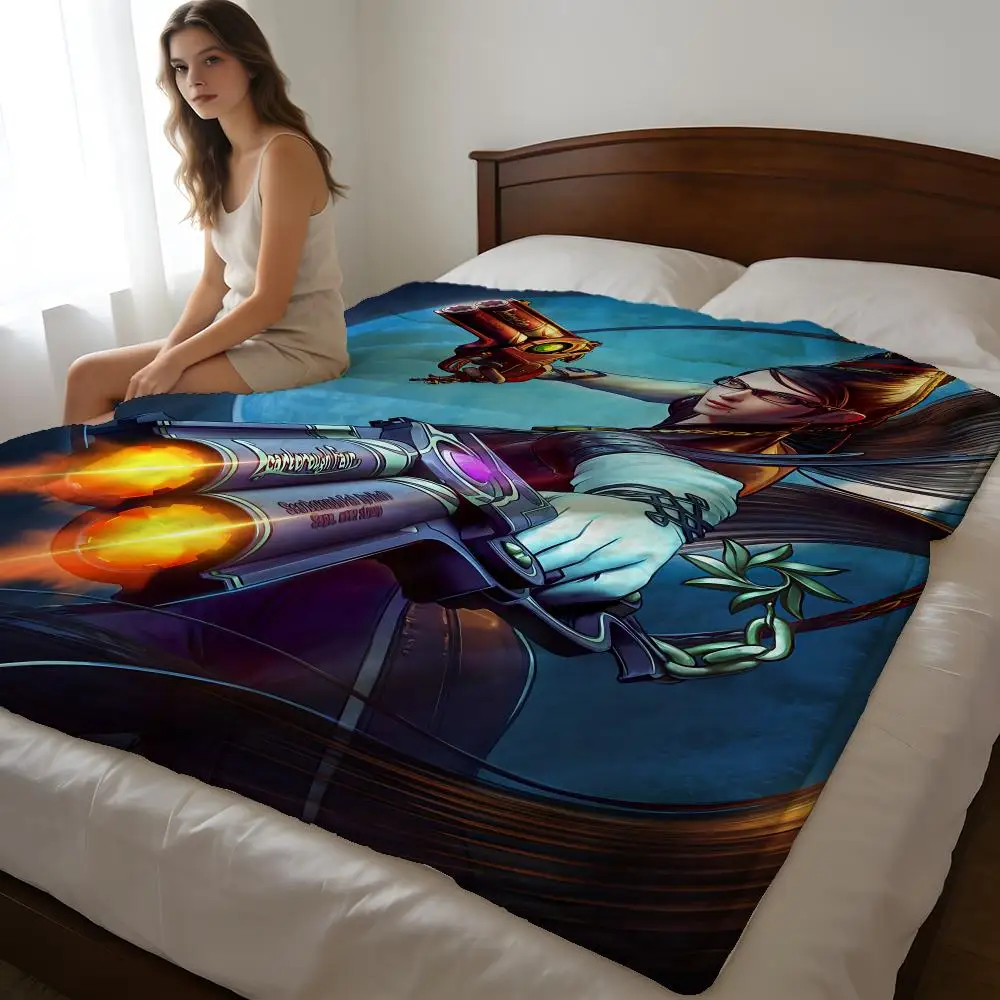 Throw High-Density Short Plush Blanket For Sofa Nap Air-Conditioned Room Soft Skin-Friendly Game Bayonetta 3
