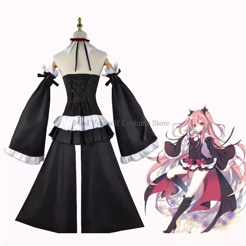 Krul Tepes Cosplay Seraph of The End Seraph of The End Vampire Uniform Wig Dress Headwear Cos Halloween Party Carnival Party Set