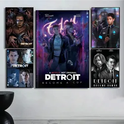 Detroit Become Human Anime Posters Sticky Whitepaper Sticker DIY Room Bar Cafe Kawaii Room Decor