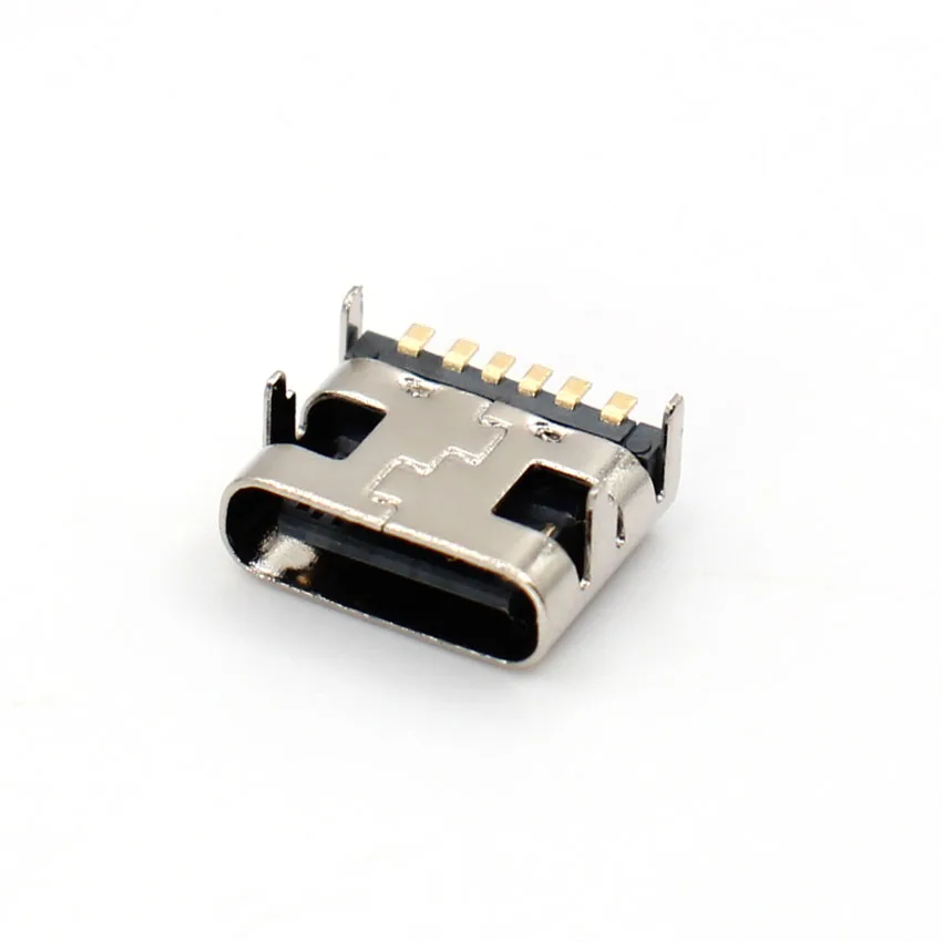 10pcs/lot Type C 6 Pin USB SMT Socket Connector USB 3.1 Type-C Female Placement SMD DIP For PCB design DIY high current charging