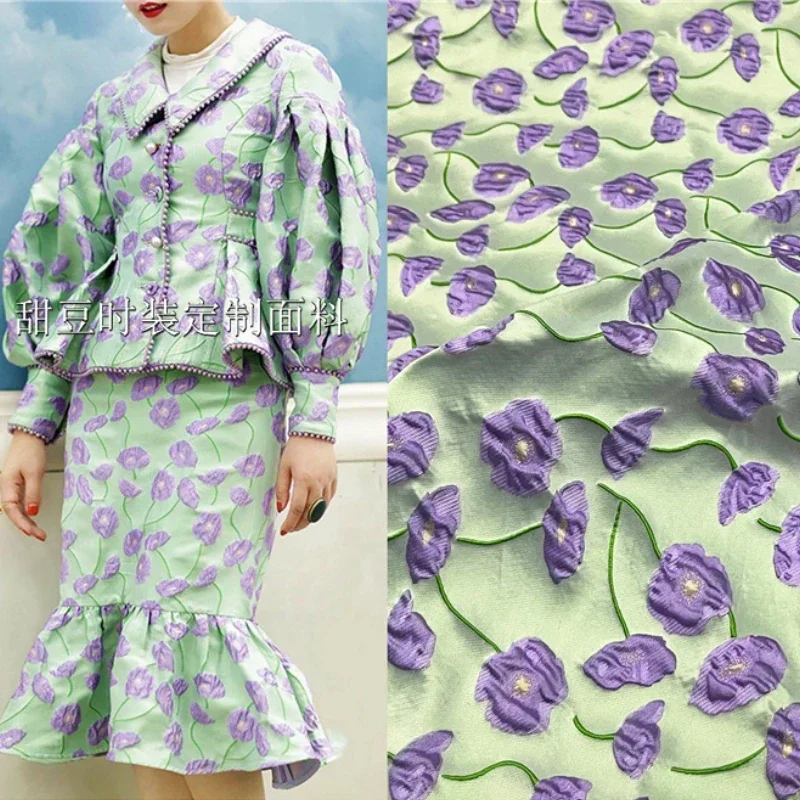 

Окрашенная в пряжу парчовая жаккардовая ткань, платье Morning Glory, плащ, модный европейский бренд, модный дизайн, оптовая продажа, ткань