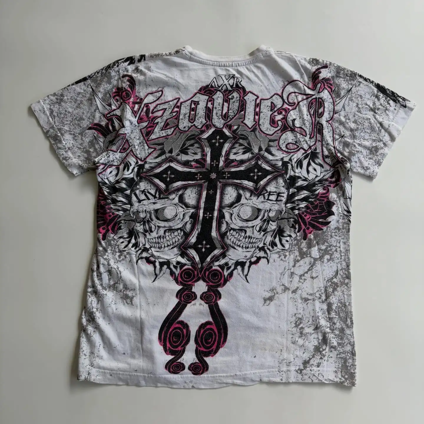 Y2K xzavier Thorns Printing Punk Graphic T-Shirt for Men Retro Oversized Cotton Tee Round Neck Essential Short Sleeve Casual Top
