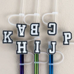 1PCS Letter Silicone Straw Covers Cap Compatible With Stanley 30&40Oz Cup10mm Straw Toppers Reusable Dust-Proof Straw Caps