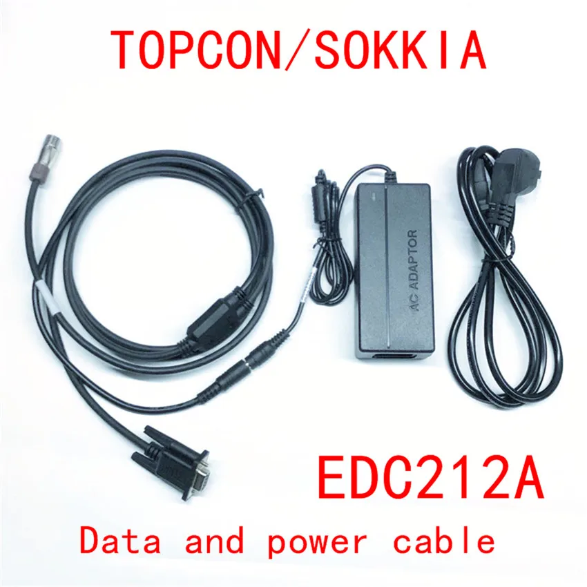 NEW TOP-CON/SOK-KIA ES/OS/PS/GTS 600/602 GPT Total station data cable and power cable EDC212A 12VDC Adapter supply