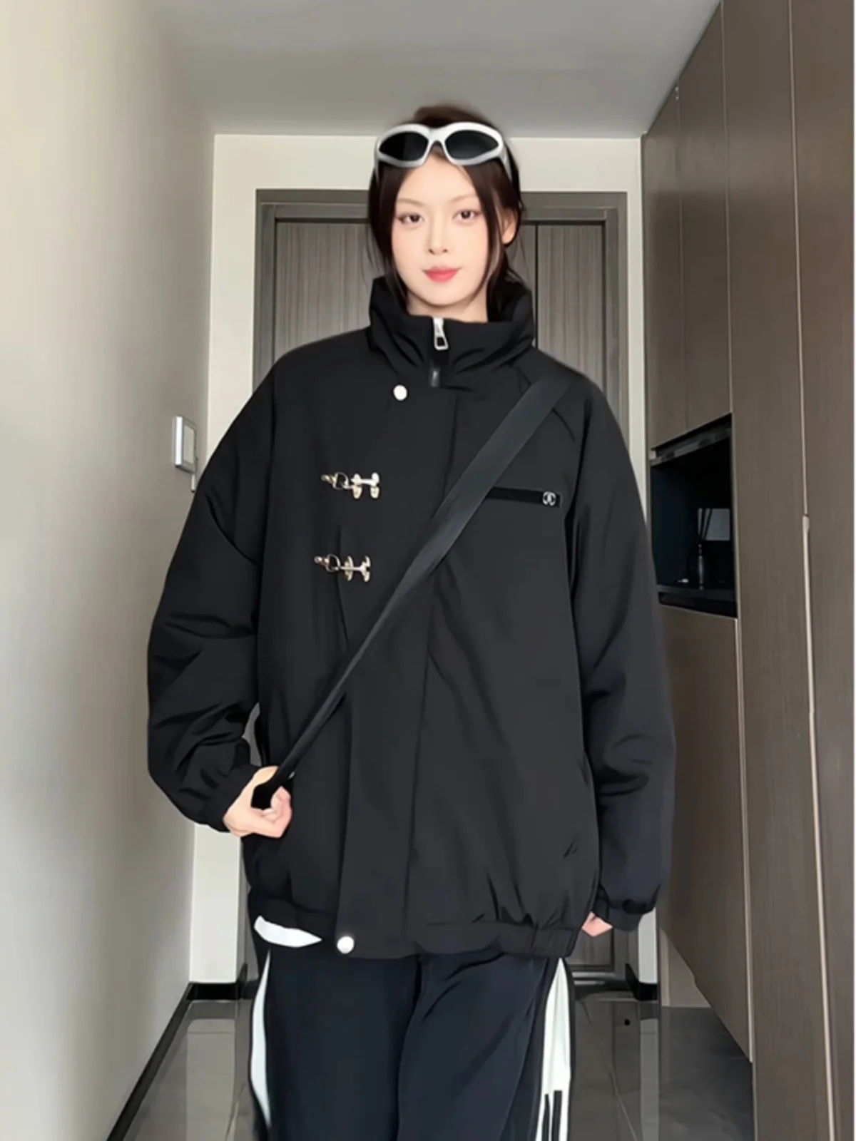 

Новая мужская зимняя куртка из утепленного хлопка с воротником-стойкой на молнии, утепленная, для пар, в китайском стиле