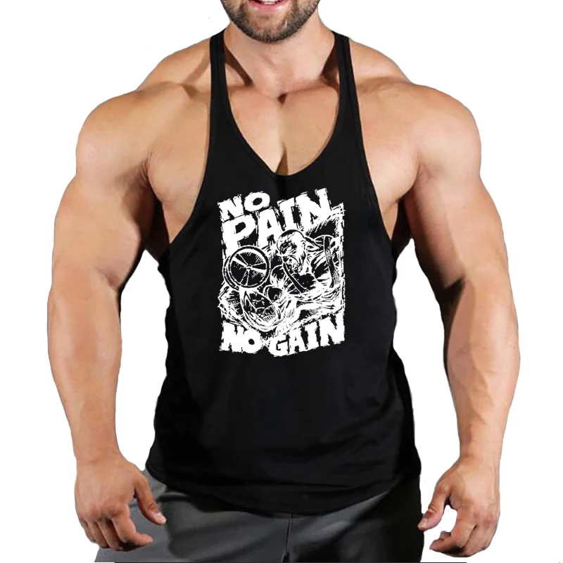 2023 Cotton Gym Shirt Sport Tank Top Men Sleeveless Running Shirt Men Workout Training Tank Fitness Top Sport Stringer Vest