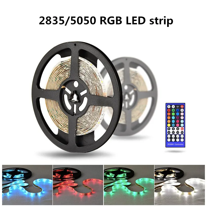 Pop LED Strip Light RGBW RGB Waterproof 5m 10m Control Diode Tape LED Stripe Ribbon 24key Contrller EU US Adapter DC 12V