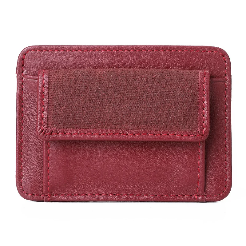 New Cow Leather Women\'s And Men\'s Card Bag Coin Purse Slim Credit Card Holder Wallet For Men and Women ID Card Pocket