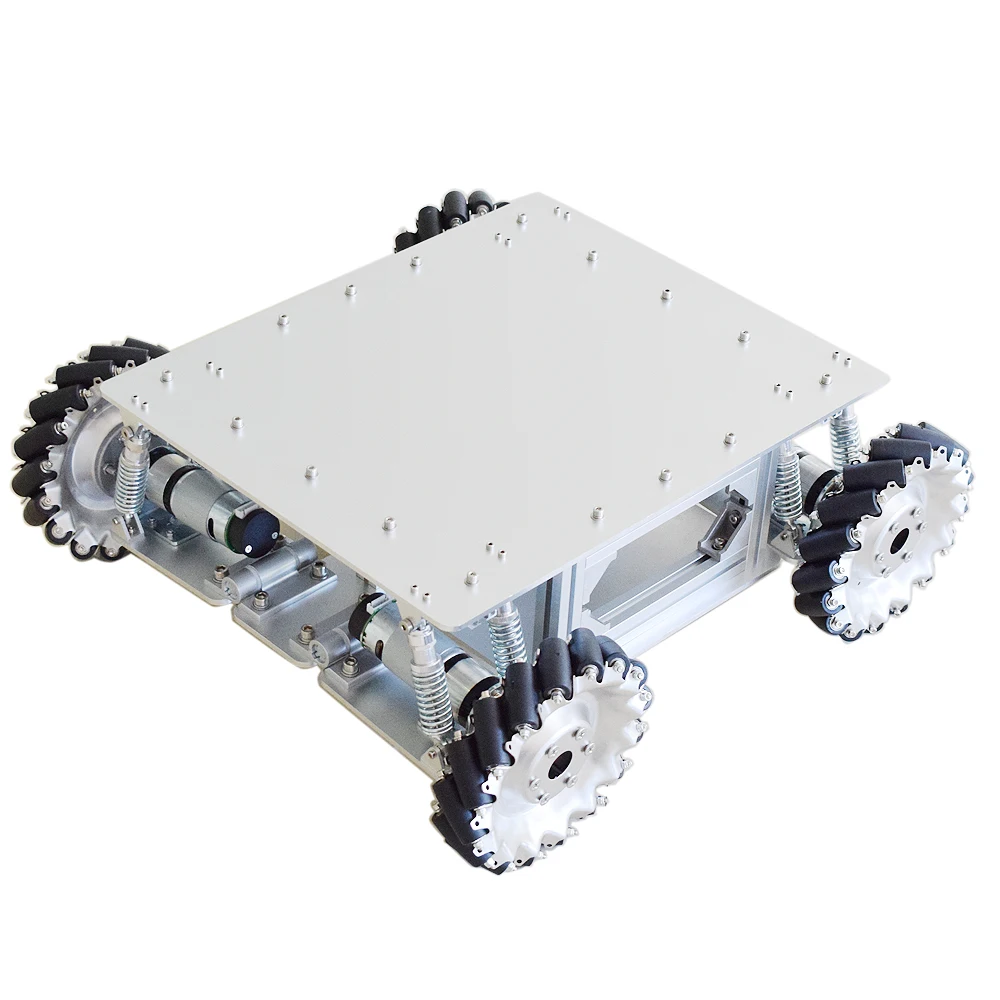 Kit de châssis de voiture Robot Mecanum 4WD, Absorption des chocs métalliques, charge 40KG-60KG, pour Arduino avec encodeur 24V, contrôle de vitesse du moteur