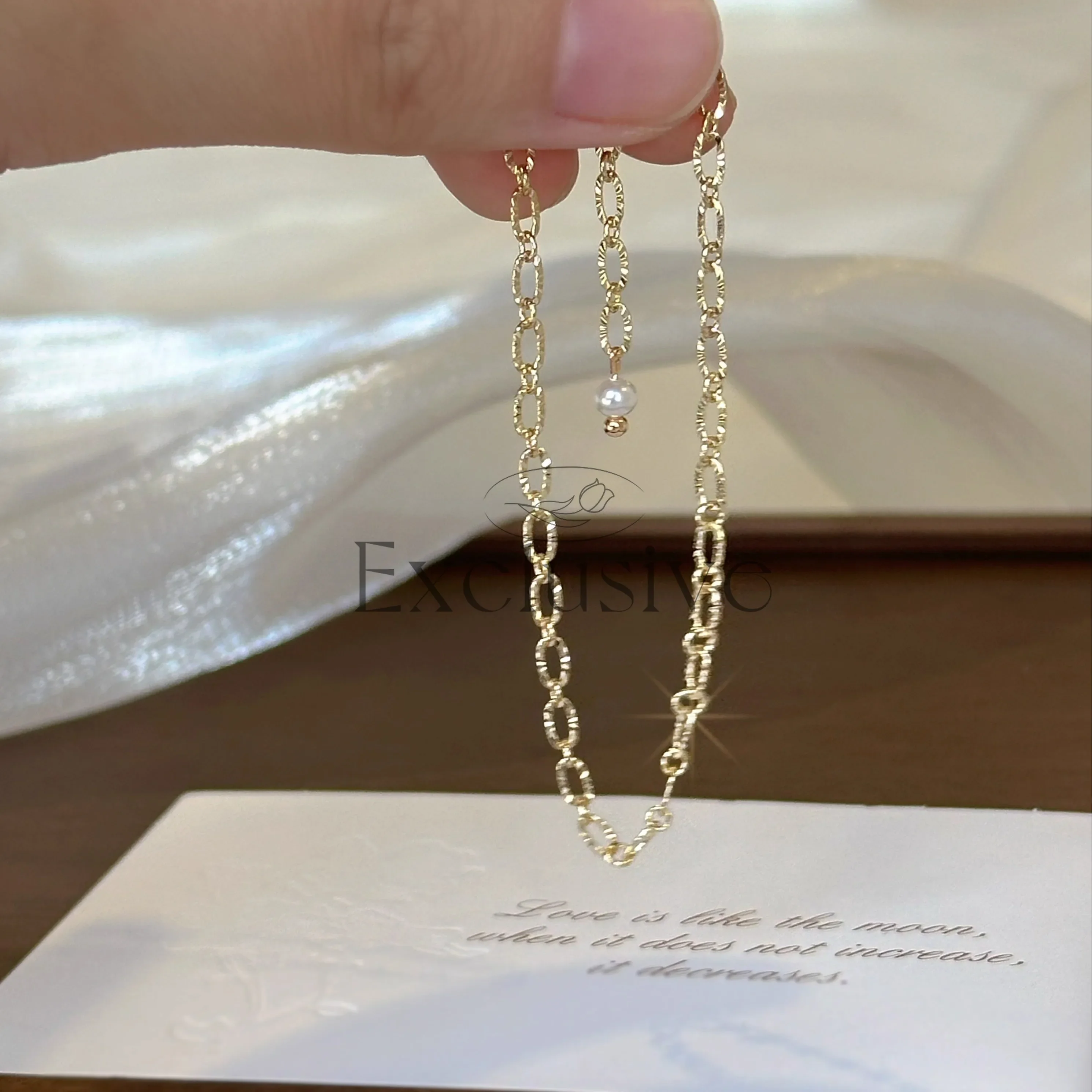 Minimalist flash basic plain chain exquisite versatile simple stacked bracelet