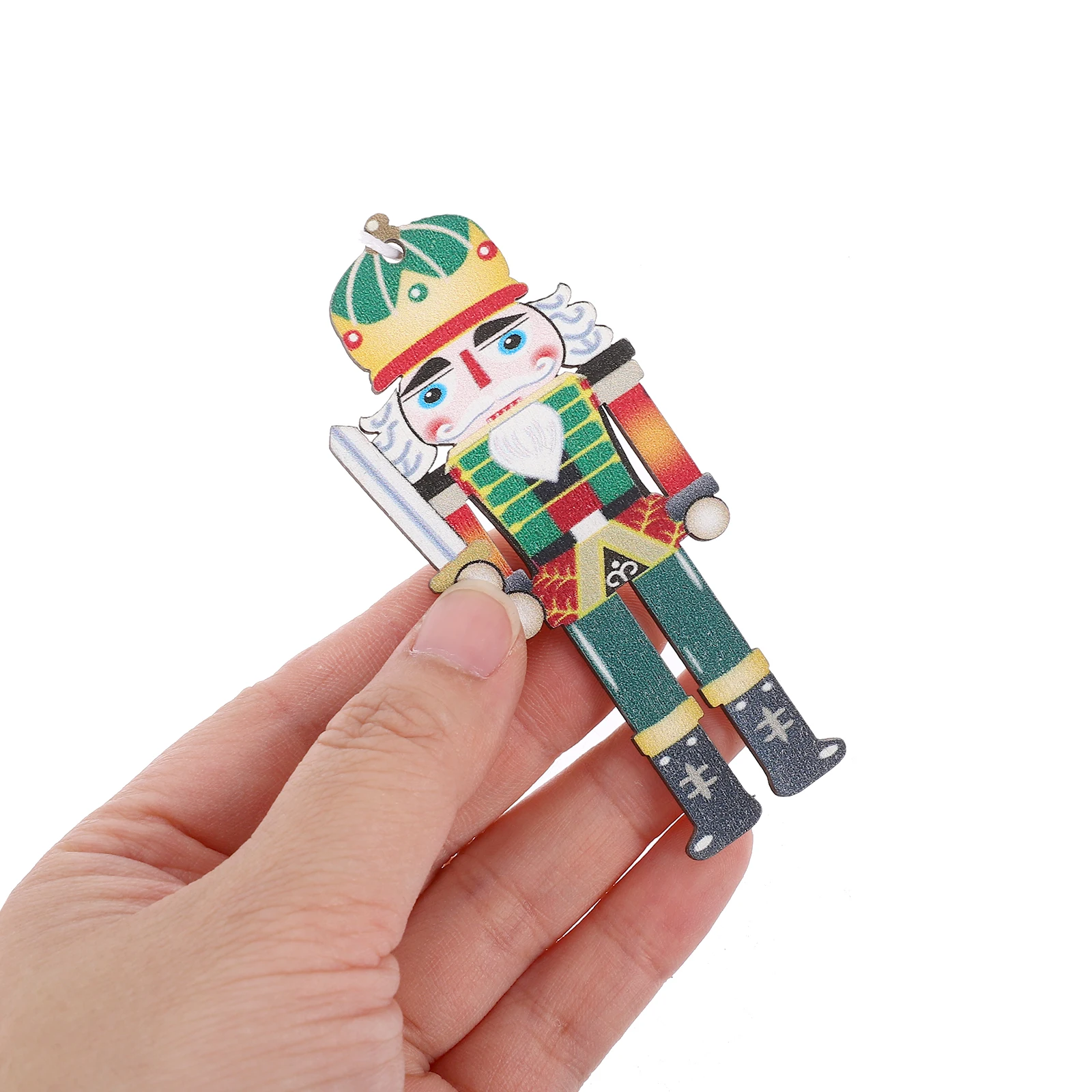 

9 Pcs Xmas Nutcracker Pendant Frame Ornament Wooden Christmas Cutout Hanging Decor