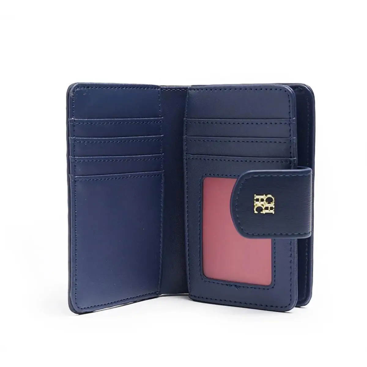 Blue Wallet Solid Color Luxury Brand Letter Print Style Women's Card Holder Sophisticated Simple Women's Stylish Short Wallet