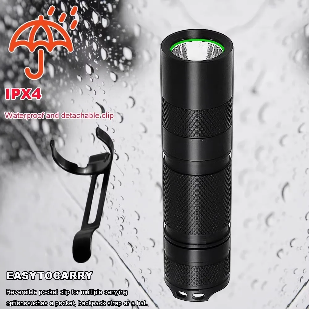 AA Flashlight 800 lumen Pocket Keychain rechargeable Strong Light No. 5 14500 battery powered mini light