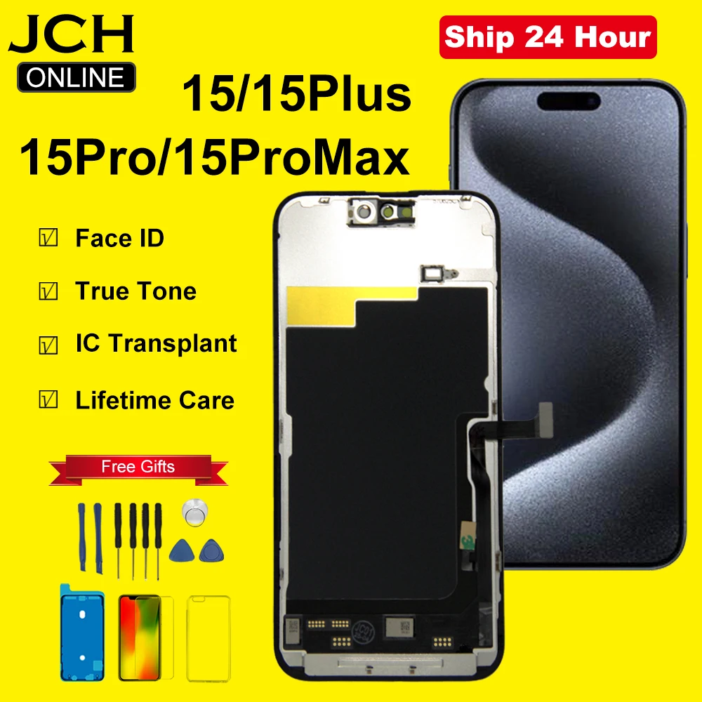 OLED Pantalla For iPhone 15 15Pro LCD Display Screen Digitizer Replacement 15 Pro Max 15 Plus Ecran Incell LCD Factory Direct