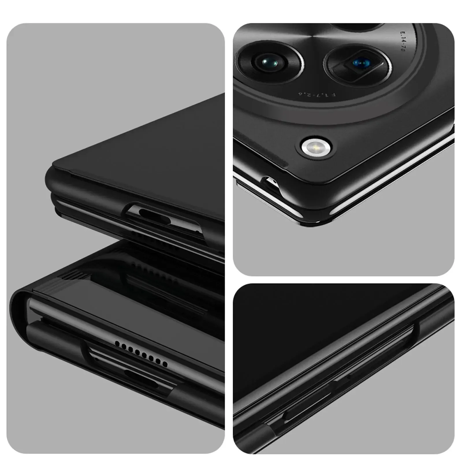 Smart View Mirror Flip Case For Xiaomi Redmi Note 13 Pro Plus 5G 4G Open Cover Stand Fold Shockproof Capa Coque Fundas Shell