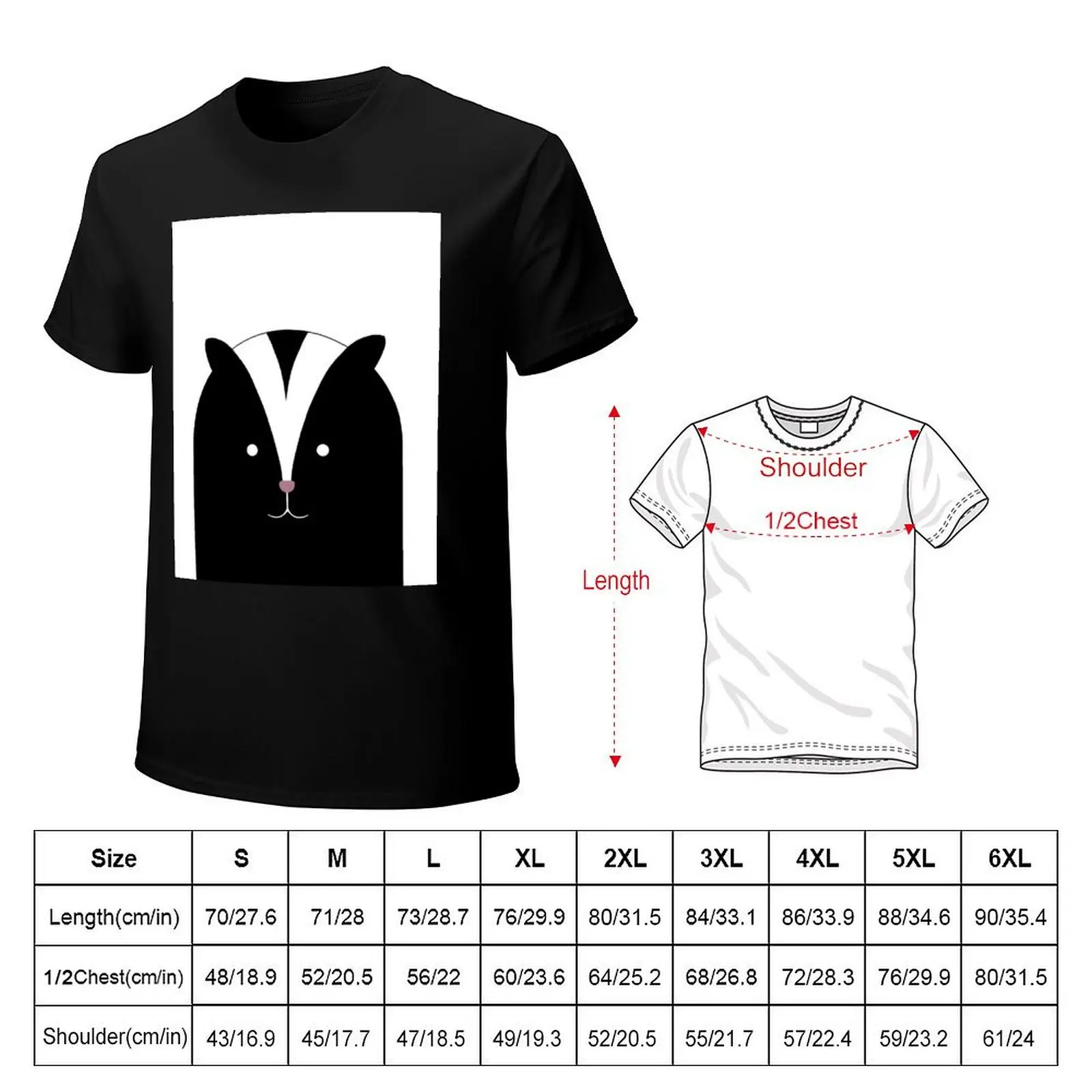 Skunk T-Shirt Large Size Casual Tee Shirt
