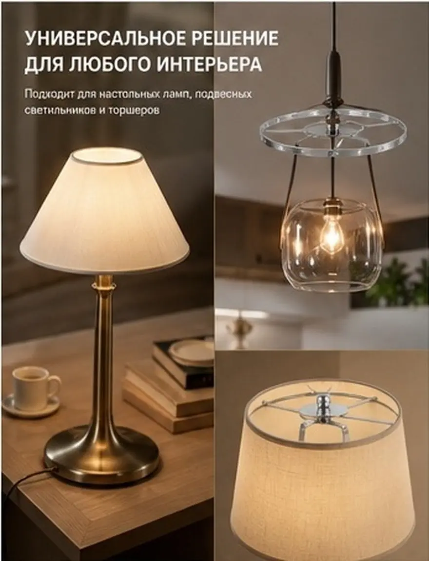 1Set Lampshade Bracket for DIY Lighting Iron Lamp Harp Sturdy Lamp Shade Holder Replacement for Home Office Decor Use