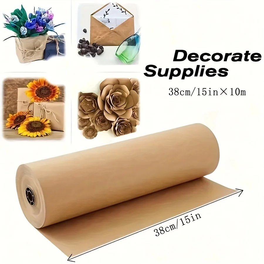 1 Roll Durable Brown Kraft Paper, 30cm X 30m DIY Gift Wrapping Paper, Thick Packaging, Mobile Packaging, Office Supplies