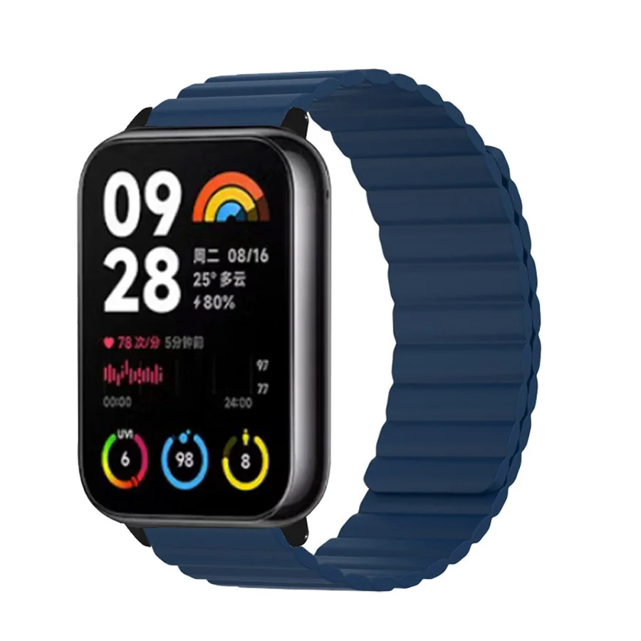 Silicone Strap For Xiaomi Mi Band 10 9 8 Pro Smart Watch Band Magnetic Loop Replacement Bracelet For Redmi Watch 6 5 4 Wristband