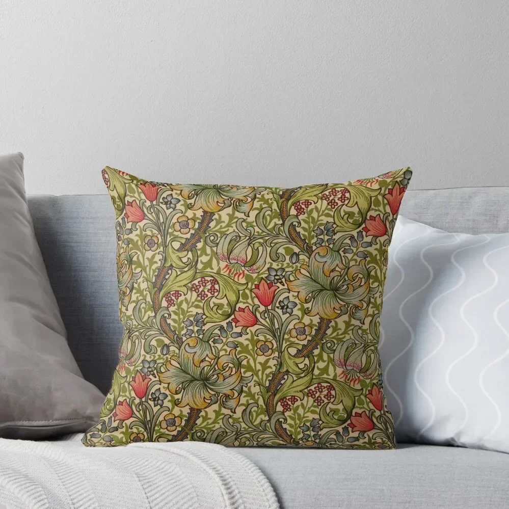 

William Morris Golden Lily Floral Flower Design Throw Pillow Throw Pillow autumn decoration pillow