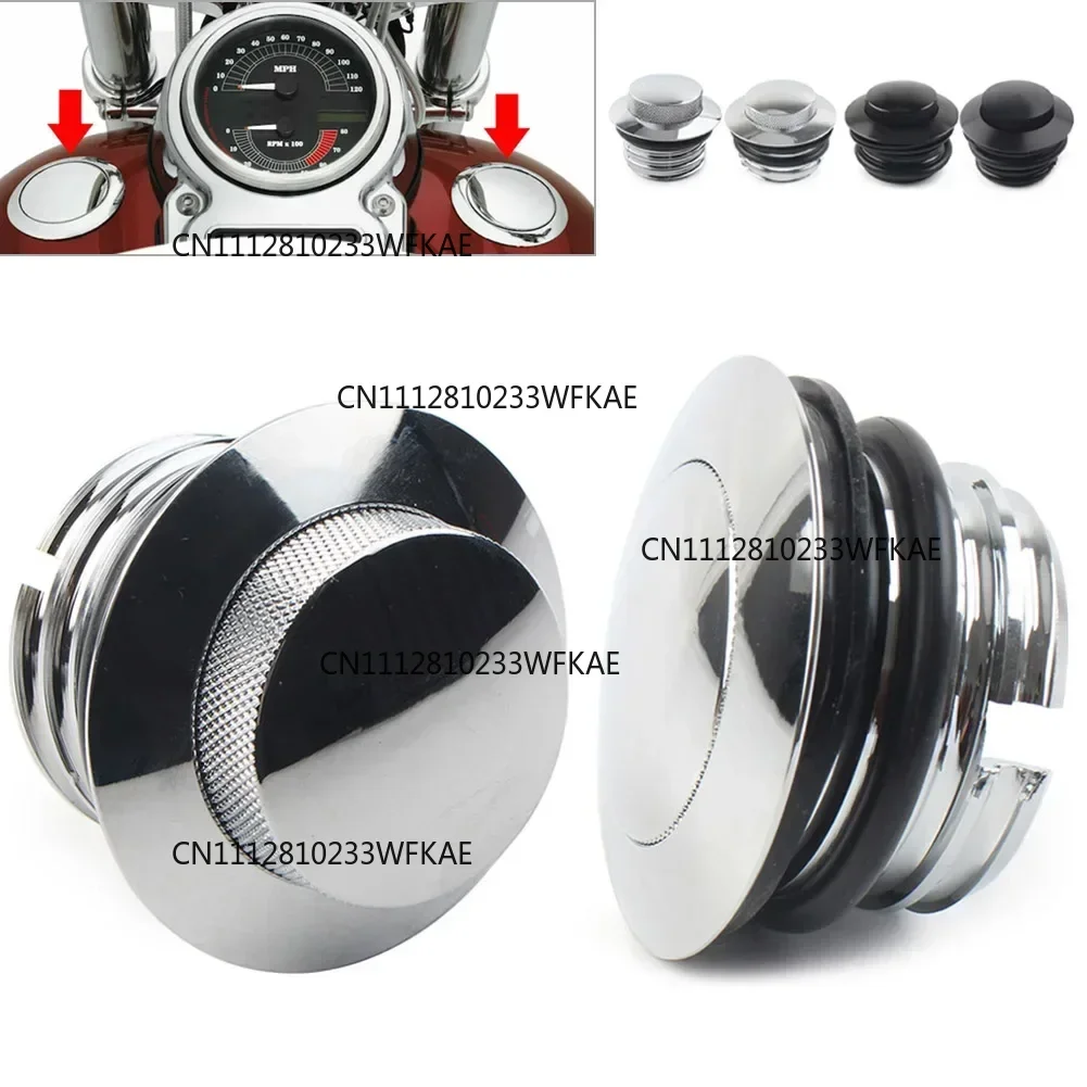 for Harley-Davidson Road King/Soft Tail/Dana models, flush left and right threads, pop-up with ventilated fuel tank cover