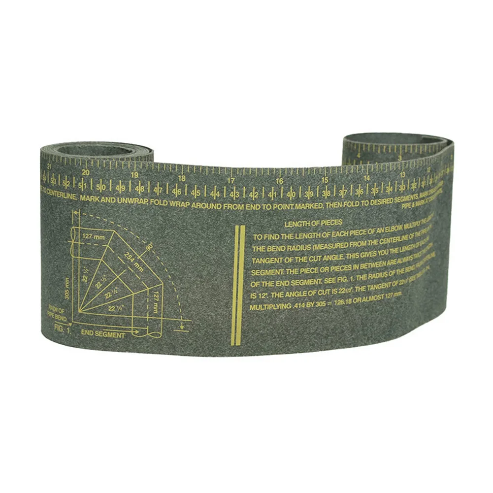 Black Pipe Wrap Around Tape 1-6 Inch Diameter Measure Tool For Piping Fitter Marking And Cutting High Temperature Resistant
