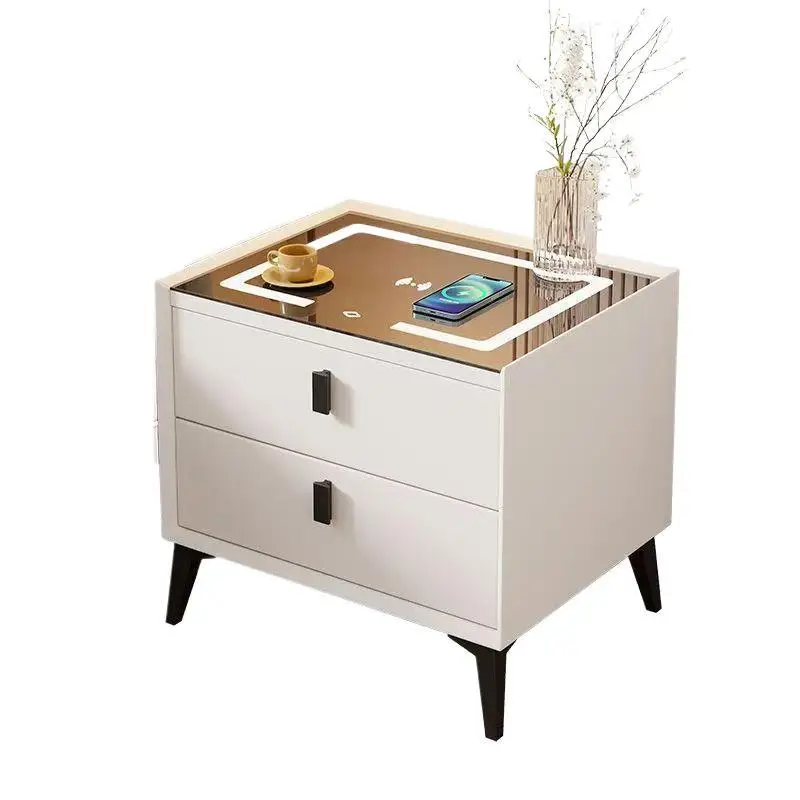 Smart bedside table, modern simple wireless charging Bluetooth audio light luxury bedside table
