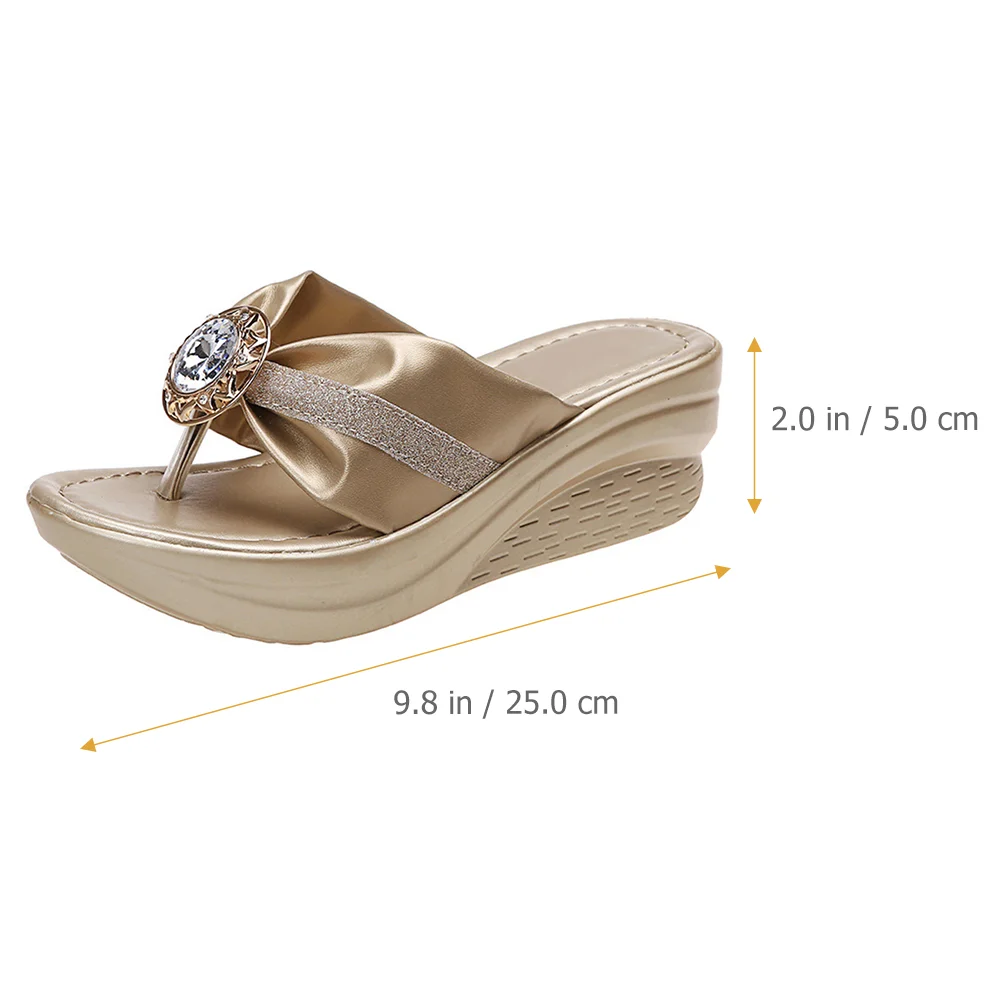 Zapatillas de plataforma Sandalias de verano Tacón de cuña Baretrap Mujeres Cuñas Sandles Playa Esponja Pastel