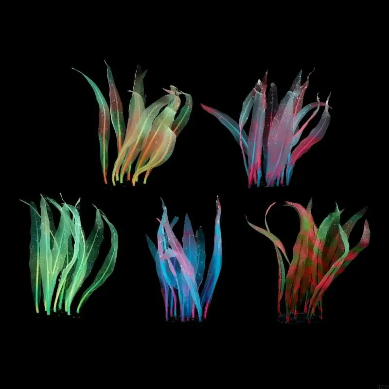 H7ed Silikon Yapay Kelp Akvaryum Süslemeleri Gerçekçi Bitki Balık Tankları Deniz Yosunu