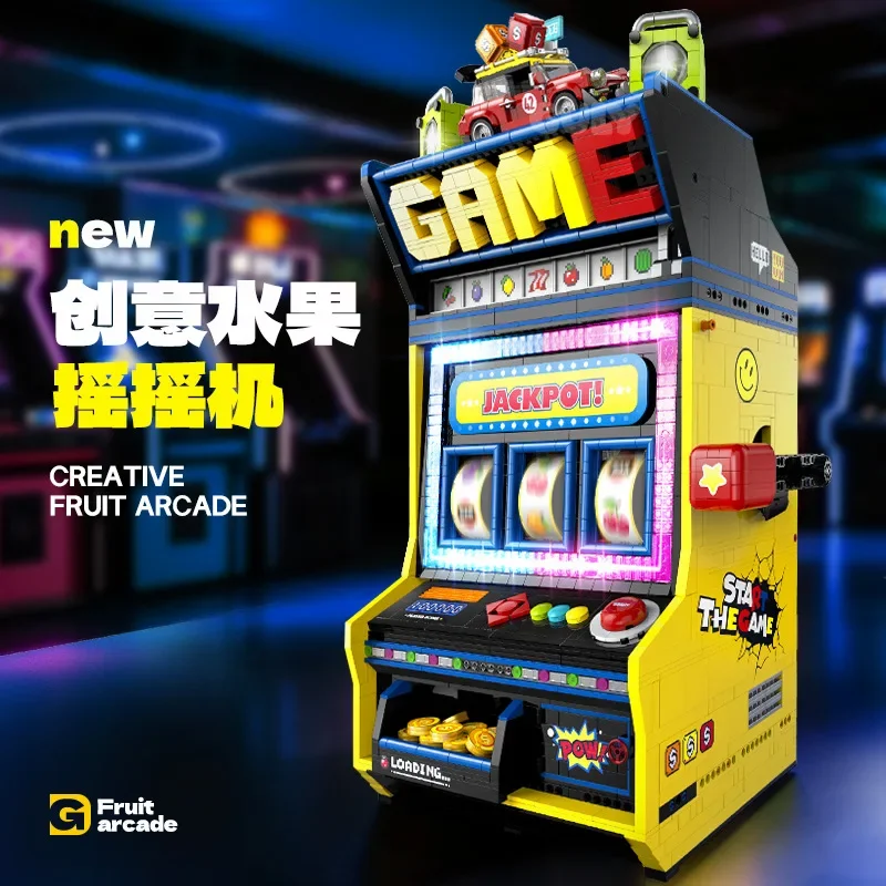 GULY Technical MOC 60542 Fruit Shake Fun Puzzle Assembly Building Blocks Electric Arcade Model Boy  Toy Christmas Gift For Kids