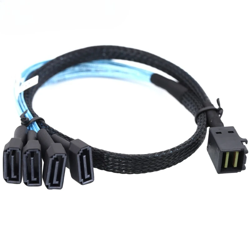 Mini SAS HD SFF-8643 Cord To 4 SATA 7P Male Server Cable