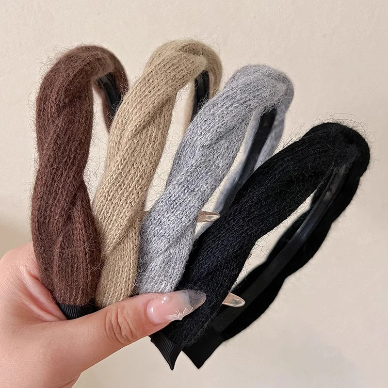 

Winter Soft Wool Twisted Hairband for Women Girls Simple Hair Band Korean Women Hair Accessories Hair Hoop Braid Headbands