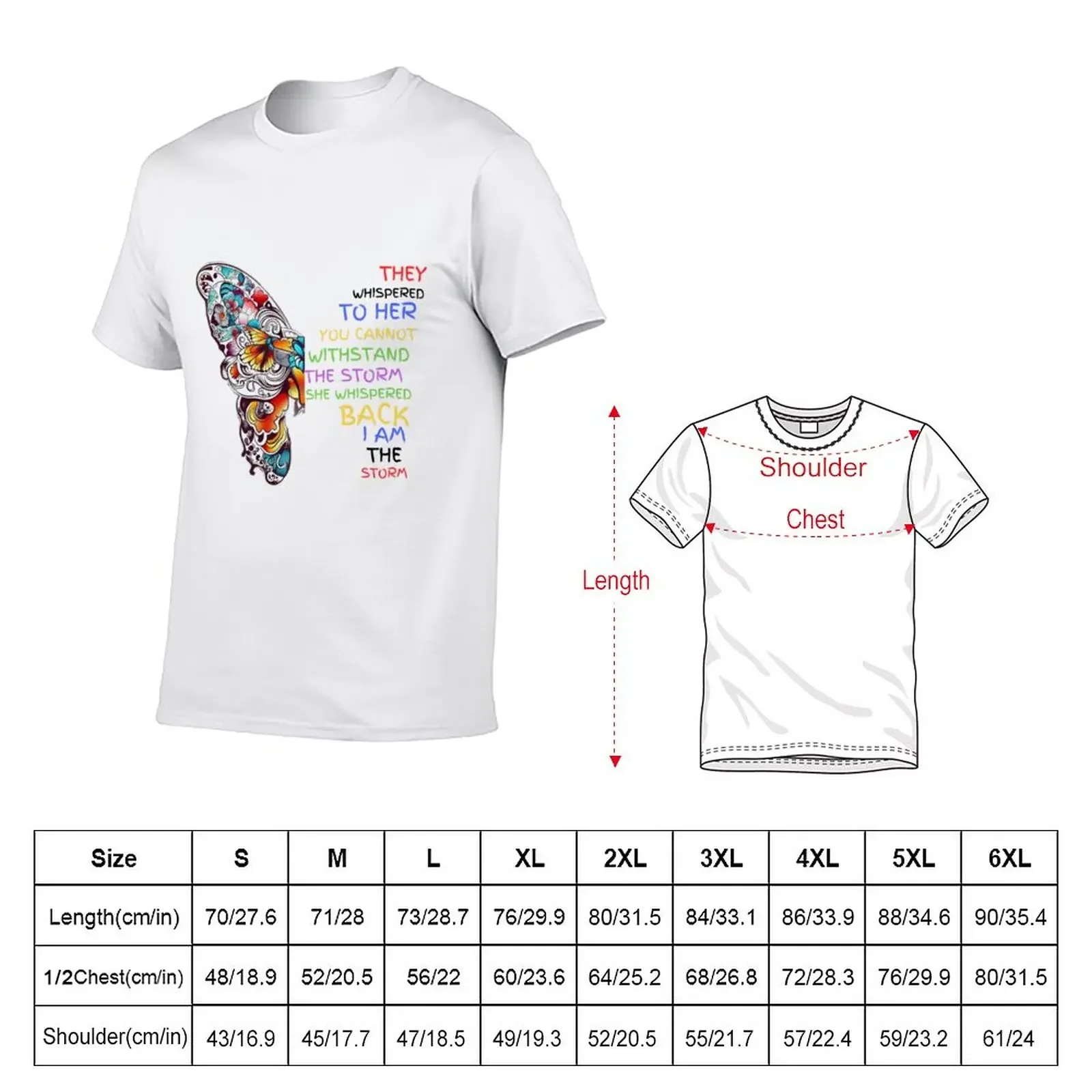 New I Am The Storm Butterfly 3 T-Shirt vintage clothes summer clothes T-shirts for men cotton