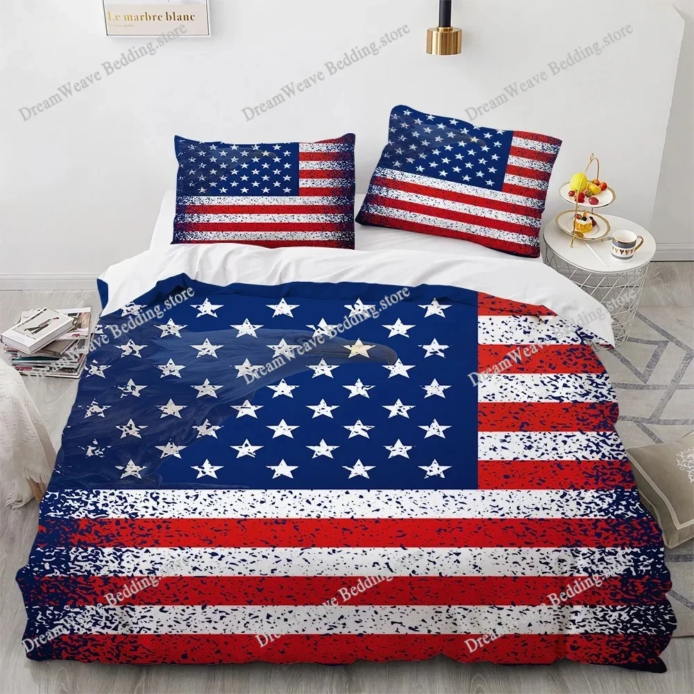 Creative American Flag Bedding Set Duvet Cover 3d Bedding Fashion Design Decoration King Duvet Cover Set Double Bed Set Bedding9