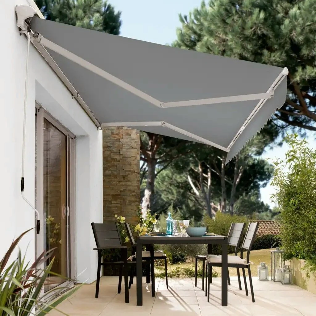 Quality Sunshade Folding Arm Motorized Outdoor Retractable Awning Full Cassette metal alloy frame outdoor sunshade canopy