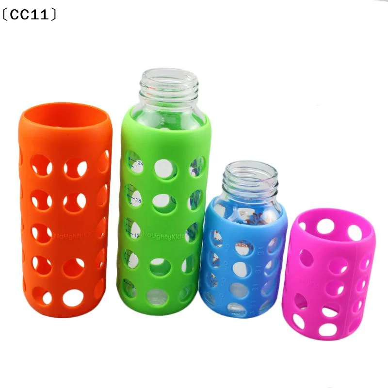 Silicone Sleeve For Glass Baby Bottle Protective Silicone Bottle Cover For Milk Bottle 5.5-6cm Dia Water Bottle  Sleeve〔CC11〕