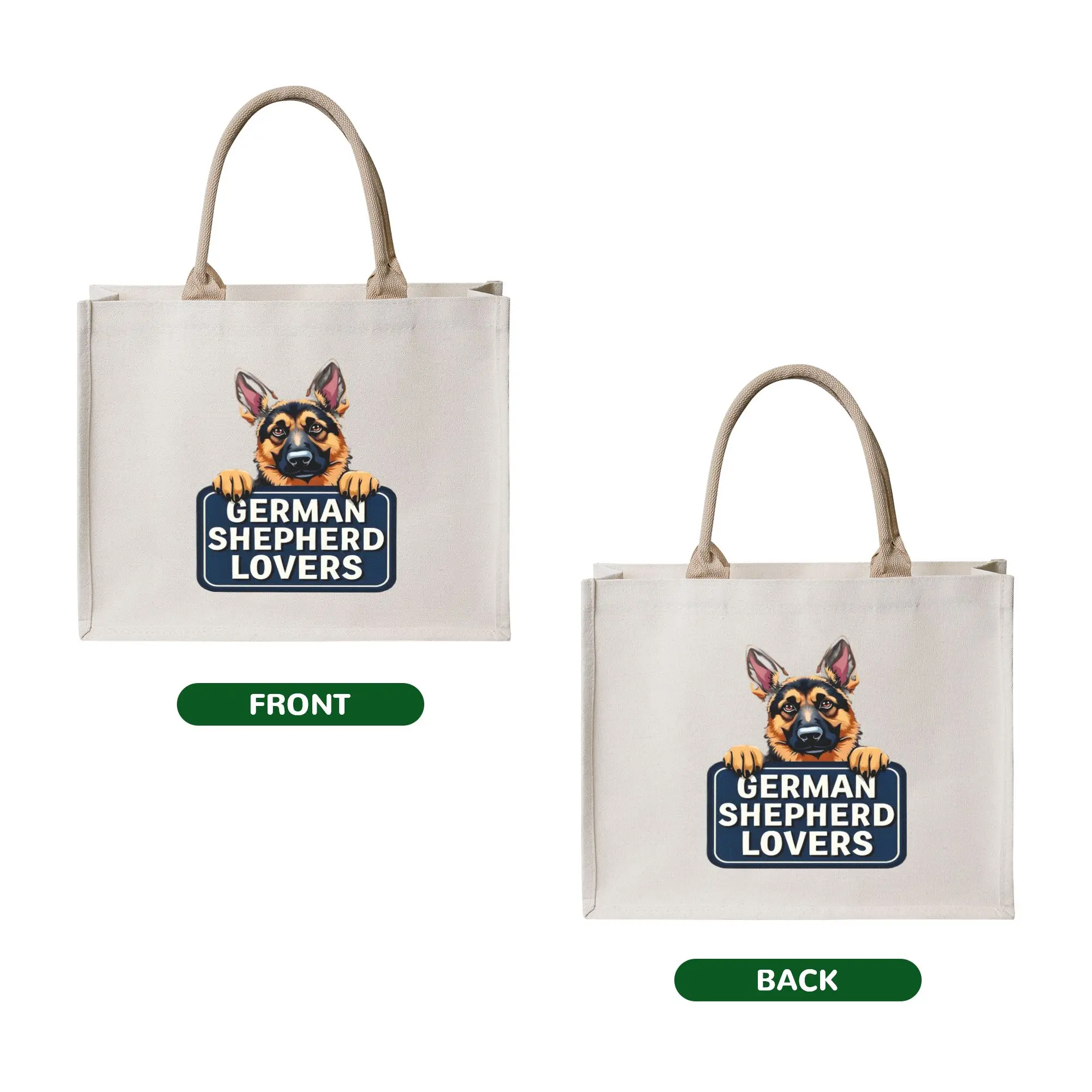 Recycling German Shepherd LOVERS Shopping Bag Women Tote Bag Portable Dog Lover GSD Grocery Shopper Bags