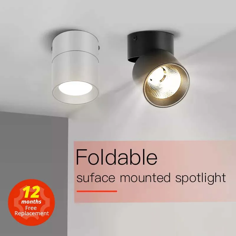 COB Led Spotlights Wall Spot Led Light Lamp 220V Foldable Surface Mounted Indoor Lighting 10/15W for Living Room Kitchen