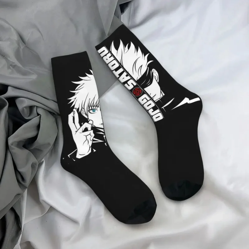 Gojo Satoru Socken Männer Frauen Polyester Mode Anime Socken Neuheit Frühling Sommer Herbst Winter Socken Geschenke