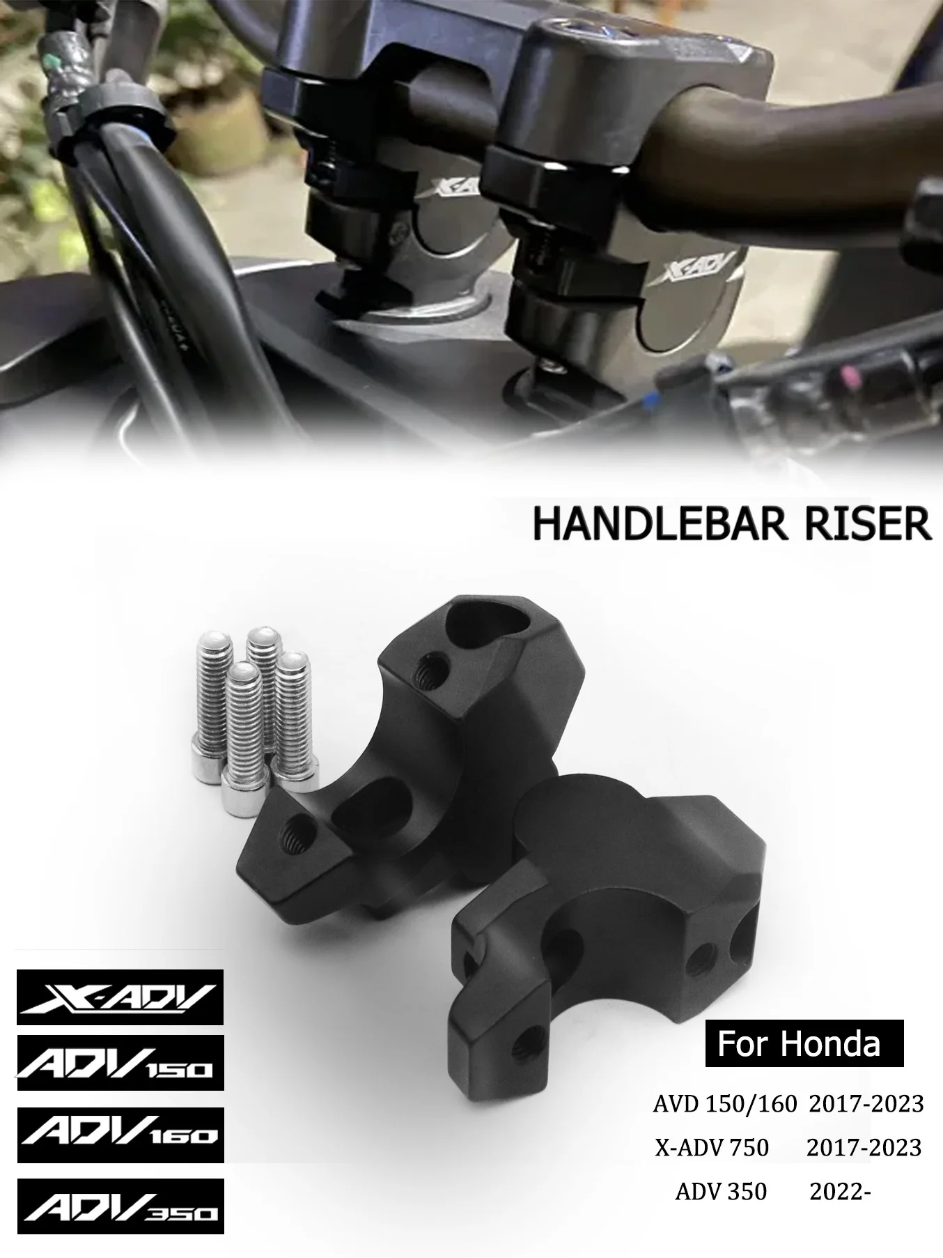 For Honda ADV 150 160 350 ADV150 ADV160  X-ADV750  Motorcycle Handlebar Riser Drag Handle Bar Clamp Extend Adapter 