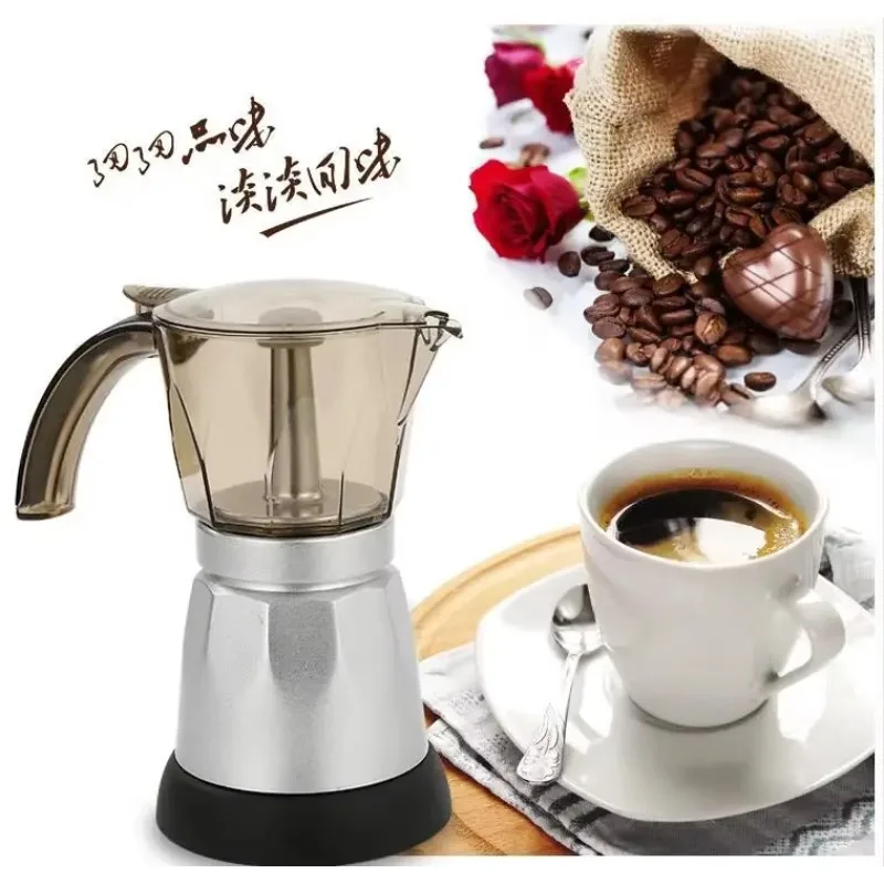 220V 480W 3 Cups Electric Mocha Coffee Maker Removable Pot Home Office Kitchen Tool